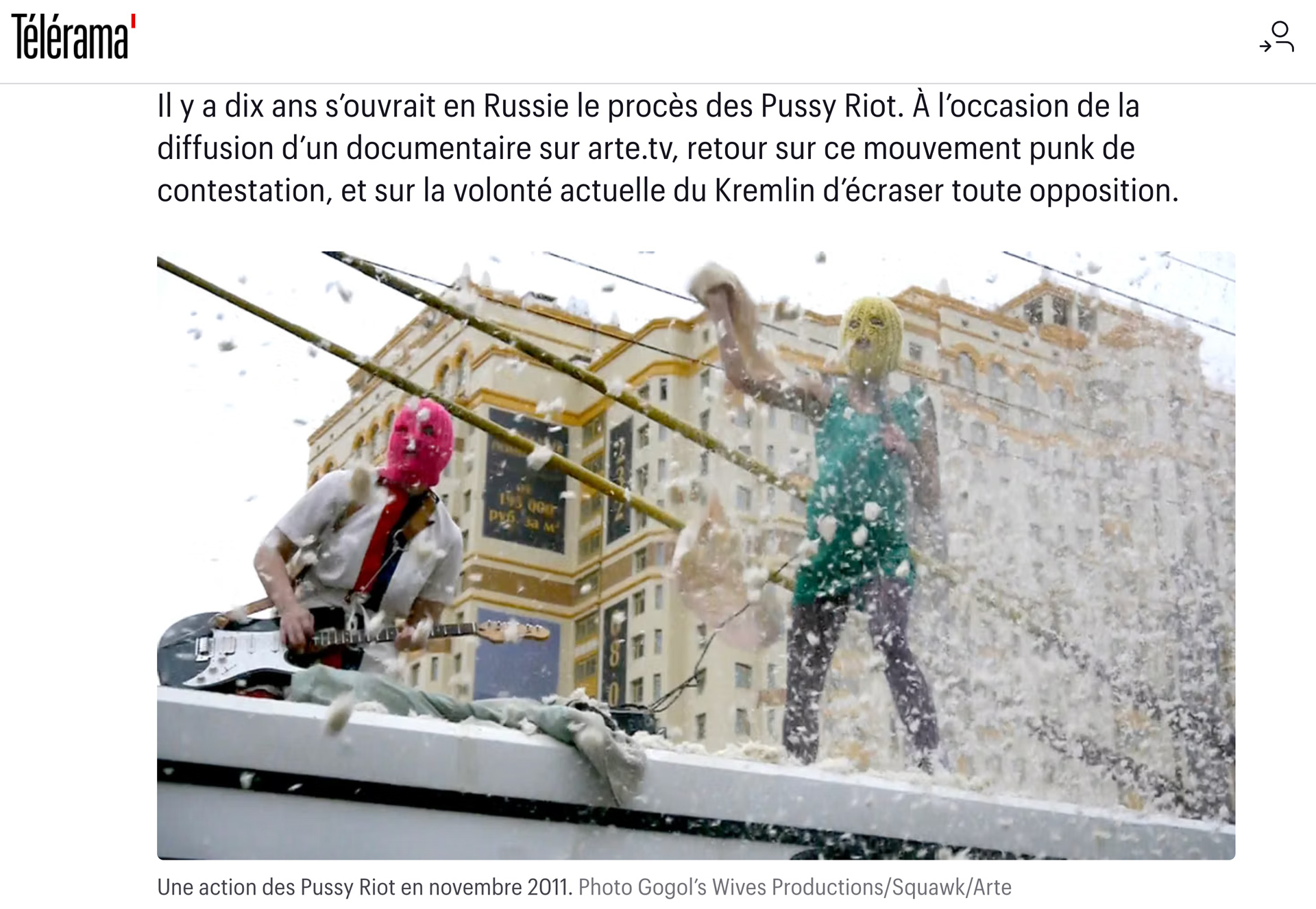 Pussy versus Putin, on Arte.tv: “This Youth Had to Be Brought to Heel Before It Spread” — article image