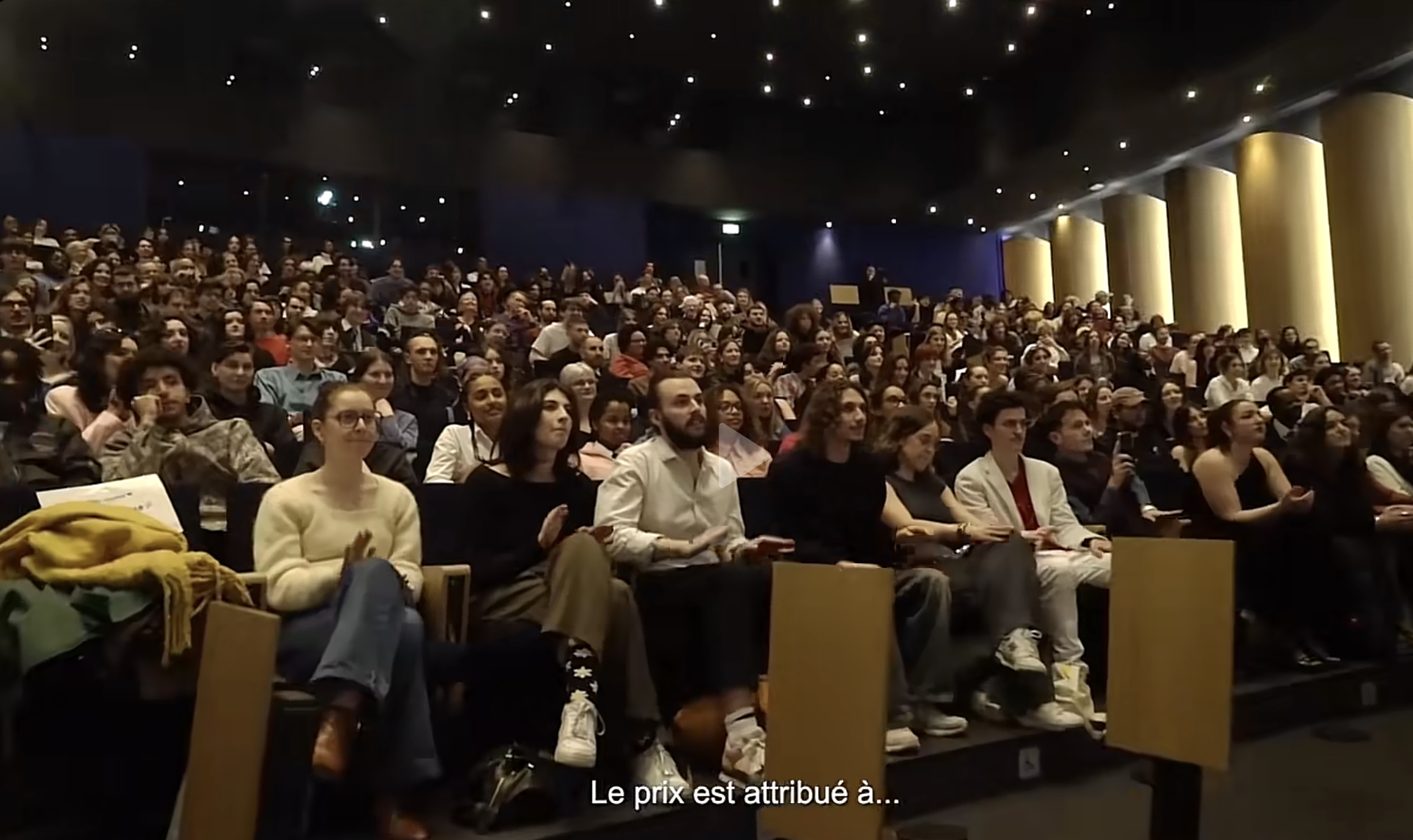 Awards ceremony at the Objectif Censier festival