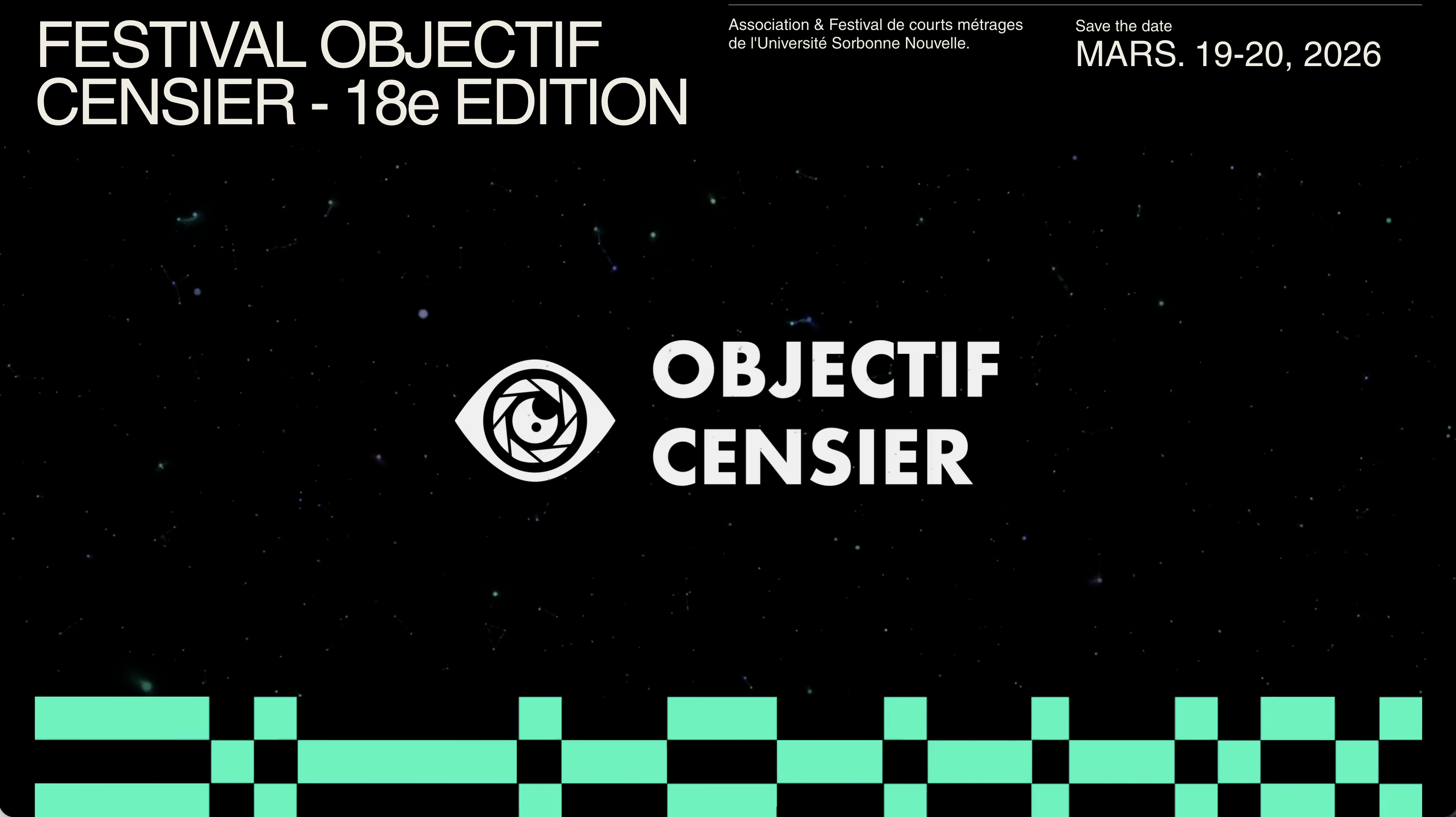 Objectif Censier festival — 18th edition, March 19–20, 2026